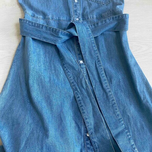 Veronica Beard Edwina Denim Shirtdress Size 4 Western Rodeo Vacation Preppy - Picture 7 of 9